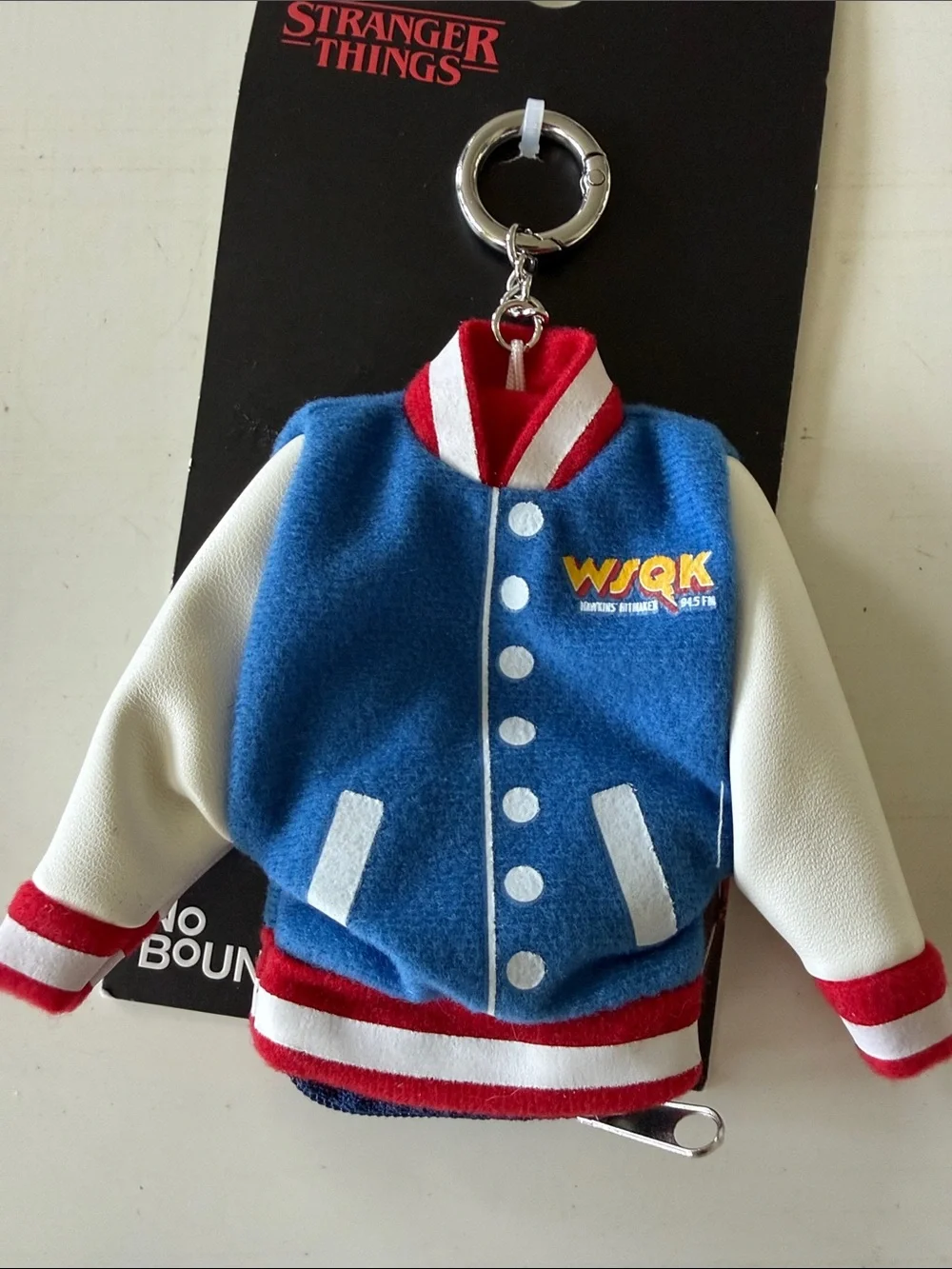 Netflix Stranger Things WSQK Hawkins Hitmaker Varsity Jacket Keychain - NEW